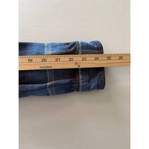 Polo Ralph Lauren Mens Medium Blue Plaid Heavy Button Up Long Sleeve Shirt - Picture 8 of 11